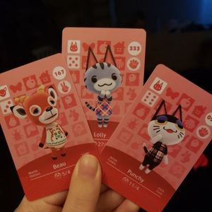 Beau, Lolly, Punchy AMIIBO cards